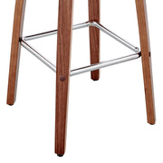 Arabela 26" Brown Faux Leather and Walnut Wood Swivel Bar Stool - Furniture City (CA)l