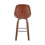 Arabela 26" Cream Faux Leather and Walnut Wood Swivel Bar Stool - Furniture City (CA)l