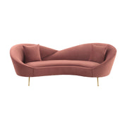 Anabella Blush Fabric Upholstered Sofa with Brushed Gold Legs - Furniture City (CA)l