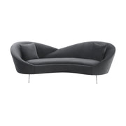 Anabella Gray Fabric Upholstered Sofa with Silver Legs - Furniture City (CA)l