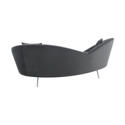 Anabella Gray Fabric Upholstered Sofa with Silver Legs - Furniture City (CA)l