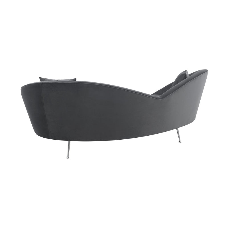 Anabella Gray Fabric Upholstered Sofa with Silver Legs - Furniture City (CA)l
