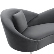 Anabella Gray Fabric Upholstered Sofa with Silver Legs - Furniture City (CA)l