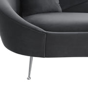 Anabella Gray Fabric Upholstered Sofa with Silver Legs - Furniture City (CA)l