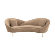 Anabella Natural Fabric Upholstered Sofa with Brushed Gold Legs - Furniture City (CA)l