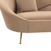 Anabella Natural Fabric Upholstered Sofa with Brushed Gold Legs - Furniture City (CA)l