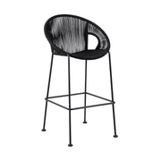 Acapulco 26" Indoor Outdoor Steel Bar Stool with Black Rope - Furniture City (CA)l