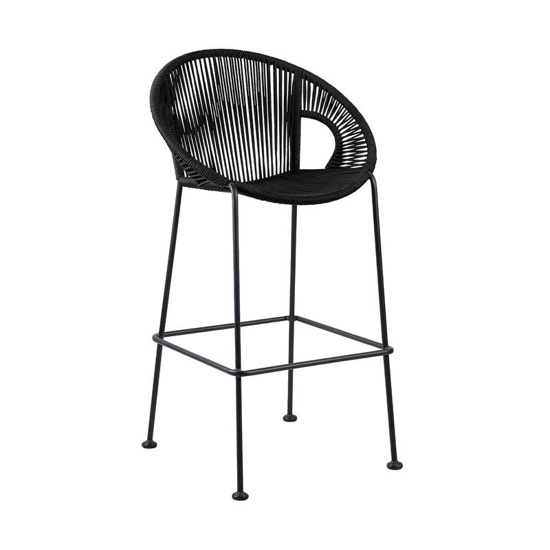 Acapulco 26" Indoor Outdoor Steel Bar Stool with Black Rope - Furniture City (CA)l