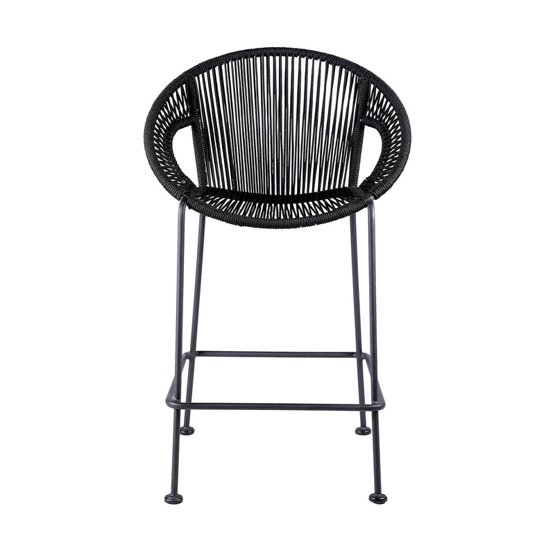 Acapulco 26" Indoor Outdoor Steel Bar Stool with Black Rope - Furniture City (CA)l