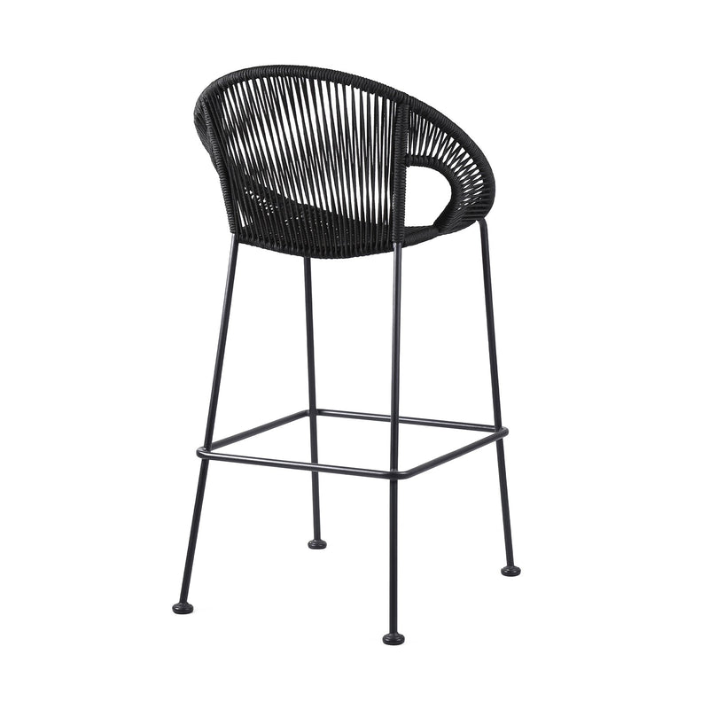 Acapulco 26" Indoor Outdoor Steel Bar Stool with Black Rope - Furniture City (CA)l