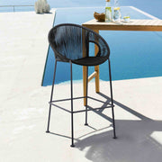 Acapulco 26" Indoor Outdoor Steel Bar Stool with Black Rope - Furniture City (CA)l