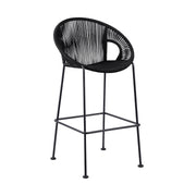 Acapulco 30" Indoor Outdoor Steel Bar Stool with Black Rope - Furniture City (CA)l