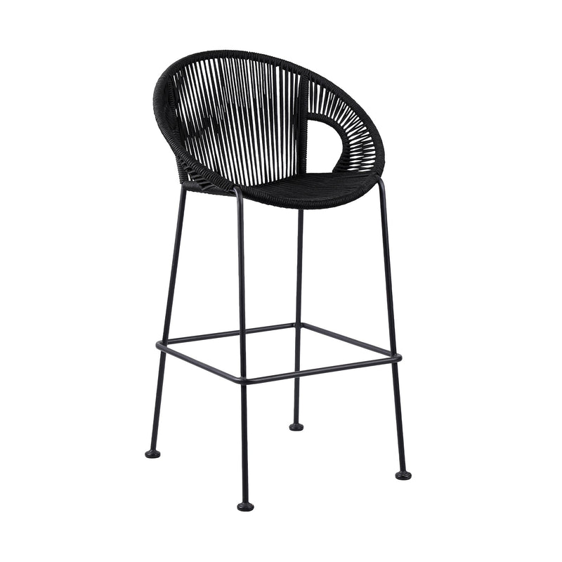 Acapulco 30" Indoor Outdoor Steel Bar Stool with Black Rope - Furniture City (CA)l