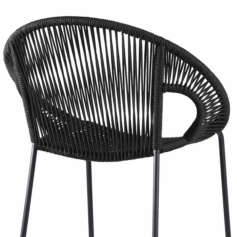 Acapulco 30" Indoor Outdoor Steel Bar Stool with Black Rope - Furniture City (CA)l