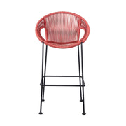 Acapulco 26" Indoor Outdoor Steel Bar Stool with Brick Red Rope - Furniture City (CA)l