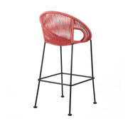 Acapulco 26" Indoor Outdoor Steel Bar Stool with Brick Red Rope - Furniture City (CA)l