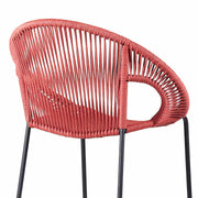 Acapulco 26" Indoor Outdoor Steel Bar Stool with Brick Red Rope - Furniture City (CA)l