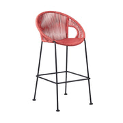 Acapulco 30" Indoor Outdoor Steel Bar Stool with Brick Red Rope - Furniture City (CA)l