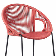 Acapulco 30" Indoor Outdoor Steel Bar Stool with Brick Red Rope - Furniture City (CA)l