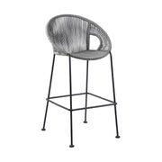 Acapulco 30" Indoor Outdoor Steel Bar Stool with Gray Rope - Furniture City (CA)l