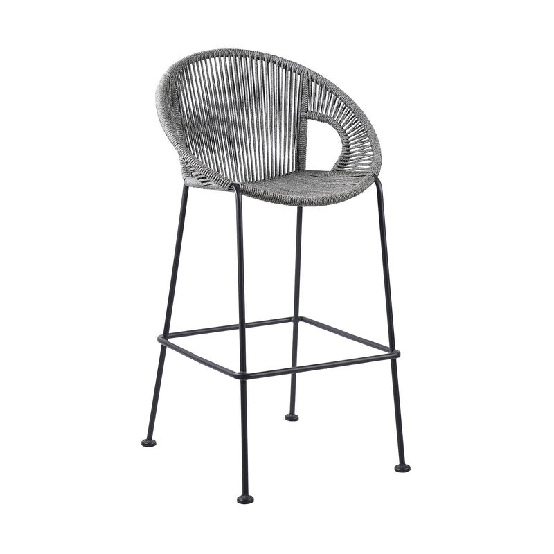 Acapulco 30" Indoor Outdoor Steel Bar Stool with Gray Rope - Furniture City (CA)l
