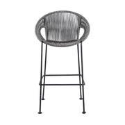 Acapulco 30" Indoor Outdoor Steel Bar Stool with Gray Rope - Furniture City (CA)l