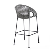 Acapulco 30" Indoor Outdoor Steel Bar Stool with Gray Rope - Furniture City (CA)l