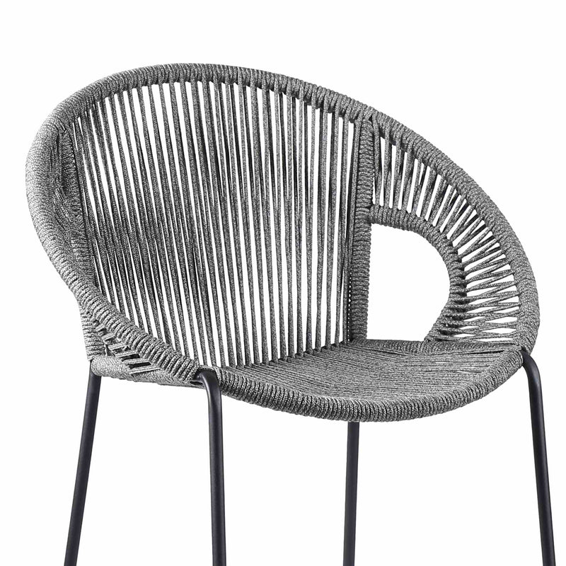 Acapulco 30" Indoor Outdoor Steel Bar Stool with Gray Rope - Furniture City (CA)l