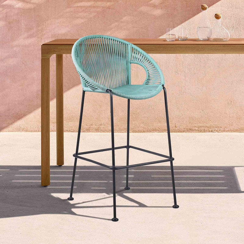 Acapulco 30" Indoor Outdoor Steel Bar Stool with Wasabi Rope - Furniture City (CA)l