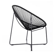 Acapulco Indoor Outdoor Steel Papasan Lounge Chair with Black Rope - Furniture City (CA)l