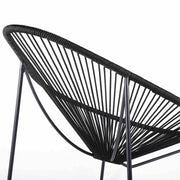 Acapulco Indoor Outdoor Steel Papasan Lounge Chair with Black Rope - Furniture City (CA)l