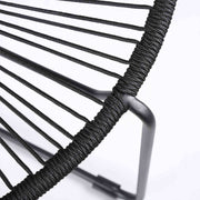 Acapulco Indoor Outdoor Steel Papasan Lounge Chair with Black Rope - Furniture City (CA)l