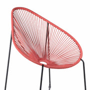 Acapulco Indoor Outdoor Steel Papasan Lounge Chair with Brick Red Rope - Furniture City (CA)l