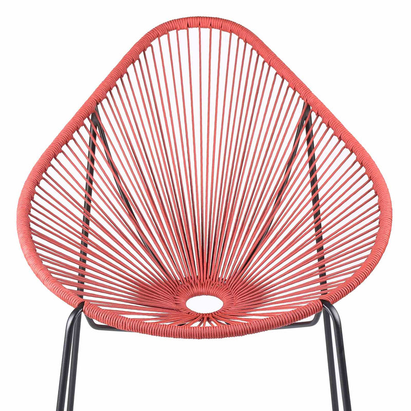 Acapulco Indoor Outdoor Steel Papasan Lounge Chair with Brick Red Rope - Furniture City (CA)l