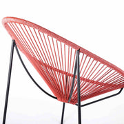Acapulco Indoor Outdoor Steel Papasan Lounge Chair with Brick Red Rope - Furniture City (CA)l