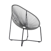 Acapulco Indoor Outdoor Steel Papasan Lounge Chair with Gray Rope - Furniture City (CA)l