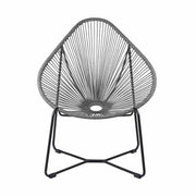 Acapulco Indoor Outdoor Steel Papasan Lounge Chair with Gray Rope - Furniture City (CA)l