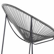 Acapulco Indoor Outdoor Steel Papasan Lounge Chair with Gray Rope - Furniture City (CA)l