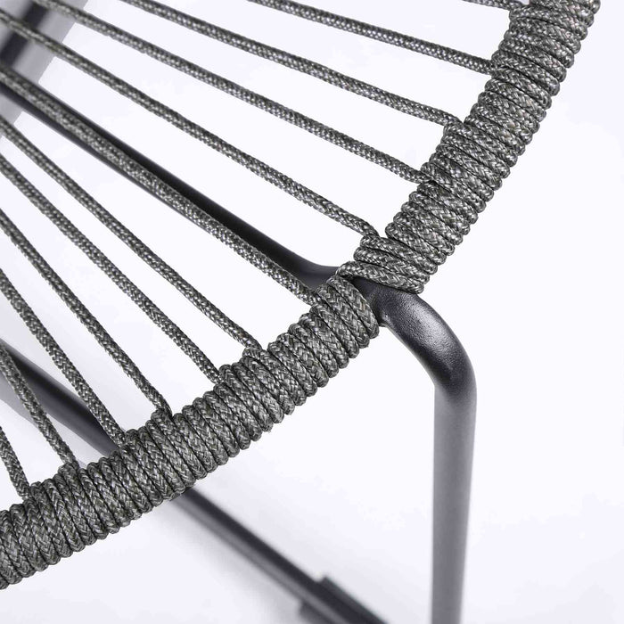 Acapulco Indoor Outdoor Steel Papasan Lounge Chair with Gray Rope