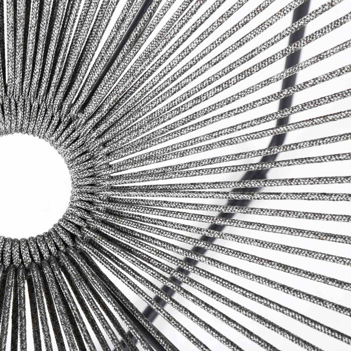 Acapulco Indoor Outdoor Steel Papasan Lounge Chair with Gray Rope