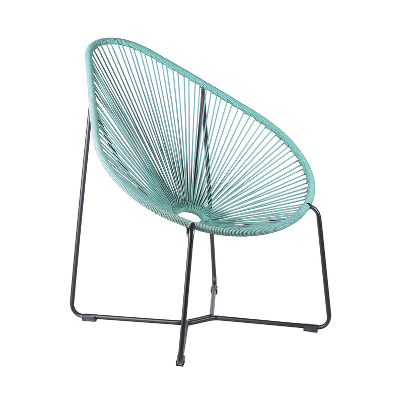 Acapulco Indoor Outdoor Steel Papasan Lounge Chair with Wasabi Rope - Furniture City (CA)l