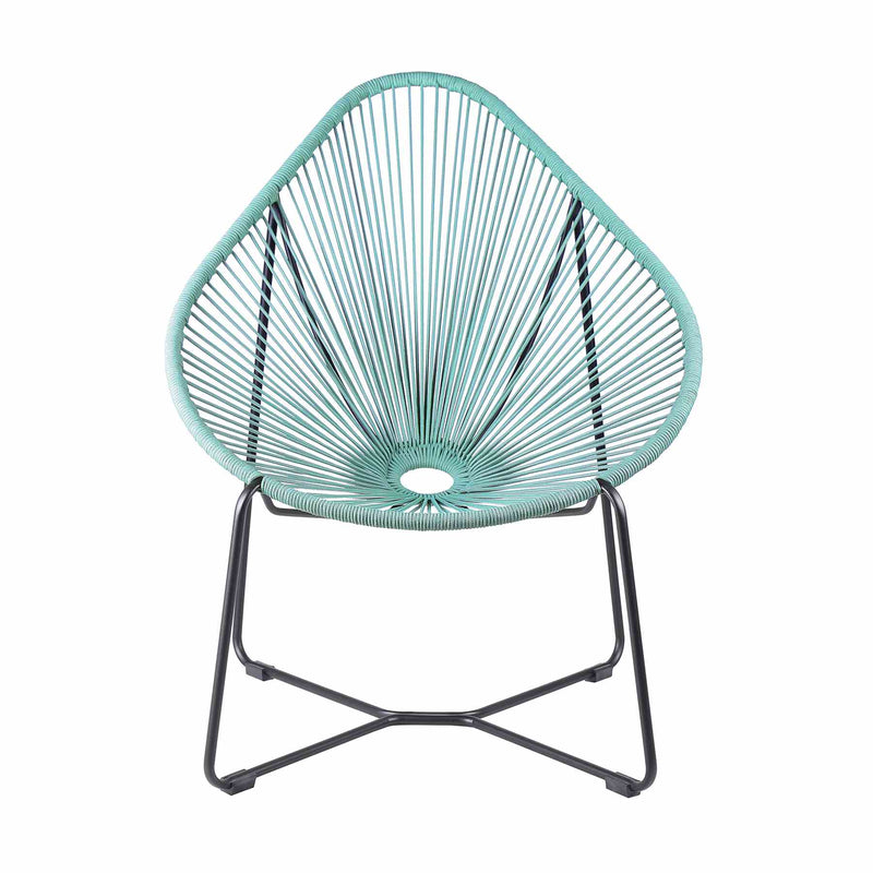 Acapulco Indoor Outdoor Steel Papasan Lounge Chair with Wasabi Rope - Furniture City (CA)l