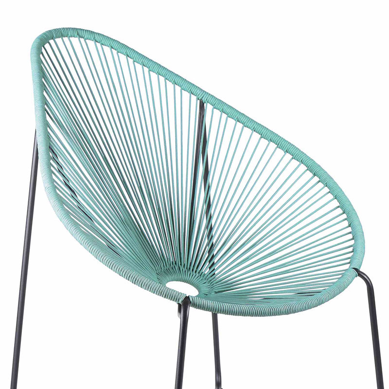 Acapulco Indoor Outdoor Steel Papasan Lounge Chair with Wasabi Rope - Furniture City (CA)l