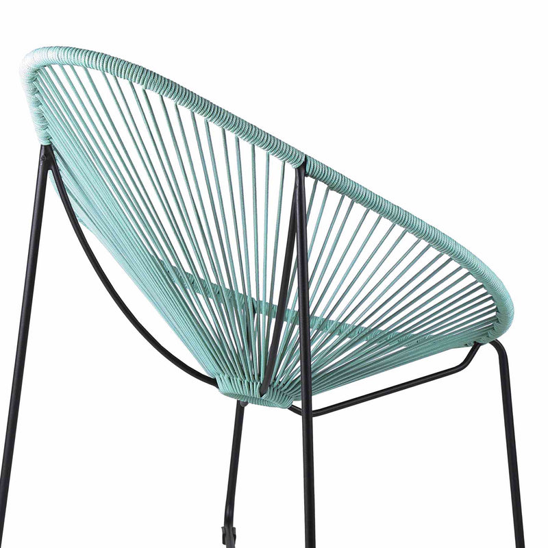Acapulco Indoor Outdoor Steel Papasan Lounge Chair with Wasabi Rope - Furniture City (CA)l