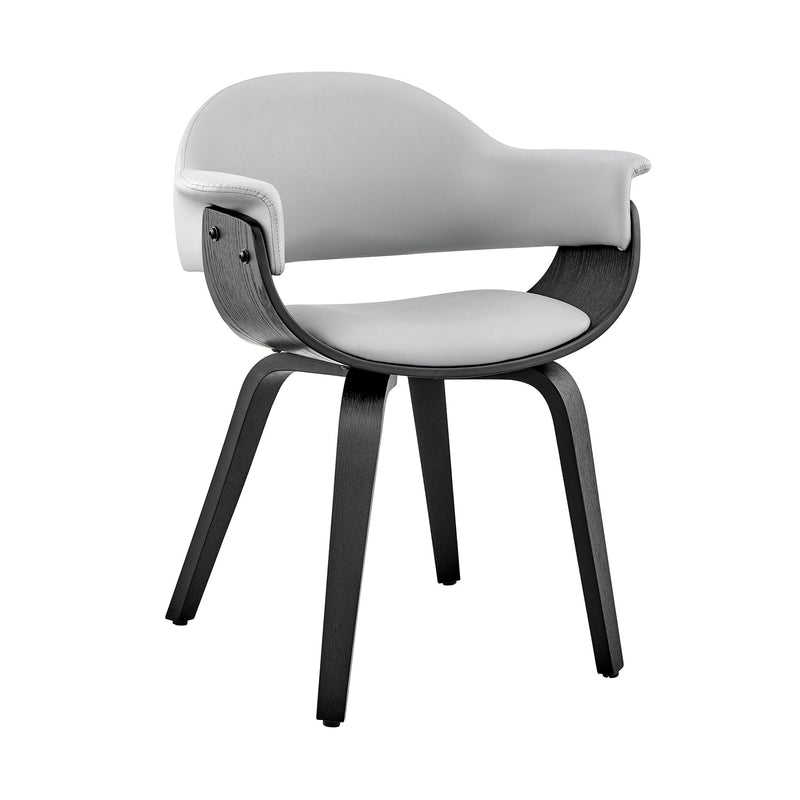 Adalyn Gray Faux Leather and Black Wood Dining Room Accent Chair - Furniture City (CA)l