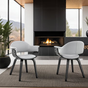 Adalyn Gray Faux Leather and Black Wood Dining Room Accent Chair - Furniture City (CA)l