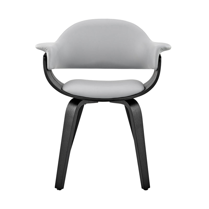Adalyn Gray Faux Leather and Black Wood Dining Room Accent Chair - Furniture City (CA)l