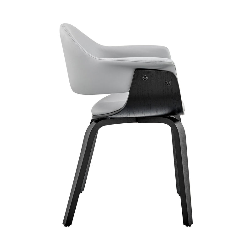 Adalyn Gray Faux Leather and Black Wood Dining Room Accent Chair - Furniture City (CA)l