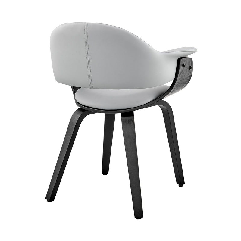 Adalyn Gray Faux Leather and Black Wood Dining Room Accent Chair - Furniture City (CA)l