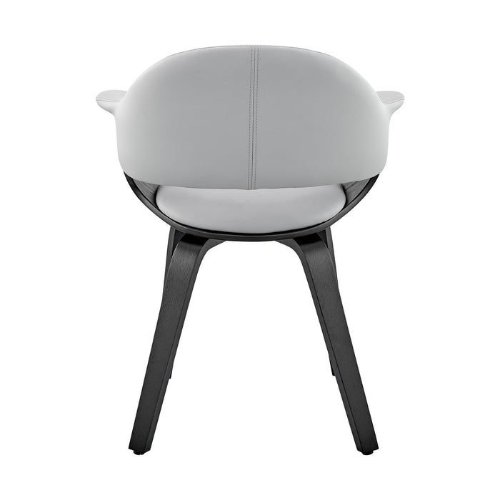 Adalyn Gray Faux Leather and Black Wood Dining Room Accent Chair